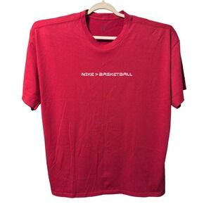 Nike Basketball T Shirt Mens XXL Red Excellent Dri-FIT Graphic Tee S2-NKA/135738